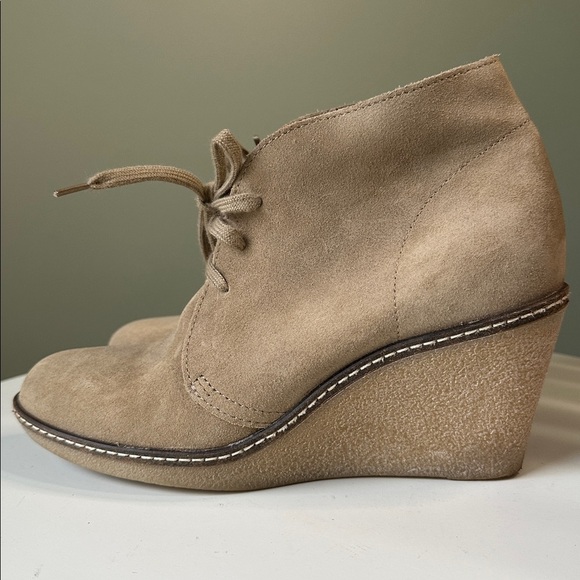 J Crew Macalister Buttery Soft Suede Lace Up Wedge Heels Made in Italy - Picture 4 of 13